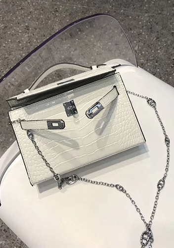 Tiger Lyly Garbo Leather Chain Bag White