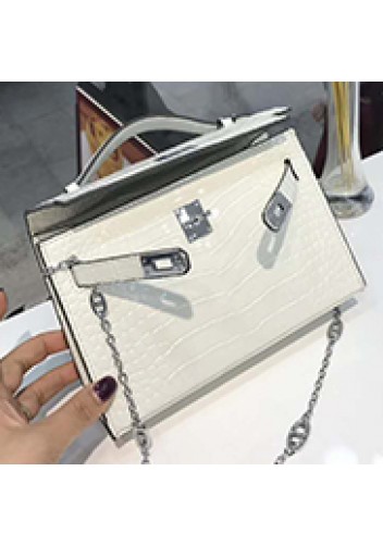 Tiger Lyly Garbo Leather Chain Bag White