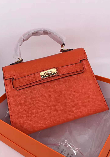 Tiger Lyly Garbo Cowhide Leather Bag 25CM Orange