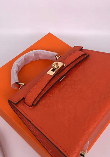 Tiger Lyly Garbo Cowhide Leather Bag 25CM Orange