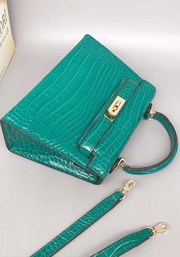 Tiger Lyly Garbo Leather Croc Effect Mini Bag 20CM Green