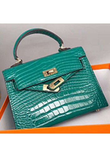 Tiger Lyly Garbo Leather Croc Effect Mini Bag 20CM Green