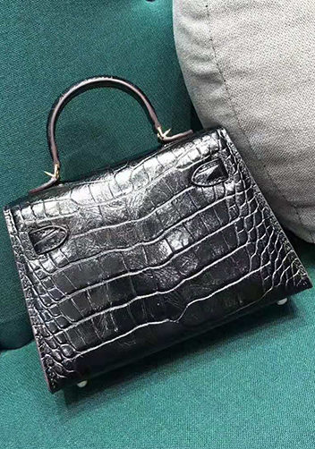 Tiger Lyly Garbo Leather Croc Effect Mini Bag 20CM Black