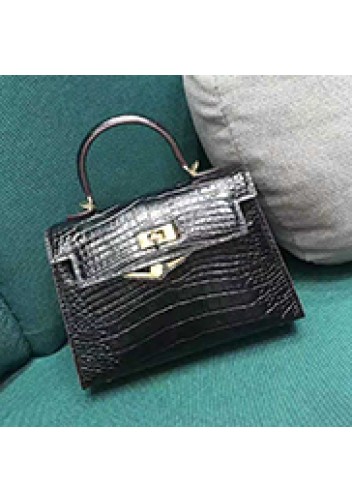 Tiger Lyly Garbo Leather Croc Effect Mini Bag 20CM Black