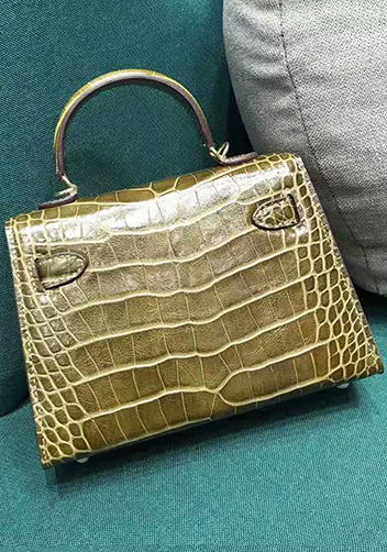 Tiger Lyly Garbo Leather Croc Effect Mini Bag 20CM Green