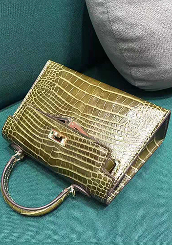Tiger Lyly Garbo Leather Croc Effect Mini Bag 20CM Green