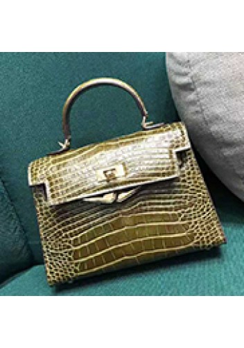 Tiger Lyly Garbo Leather Croc Effect Mini Bag 20CM Green