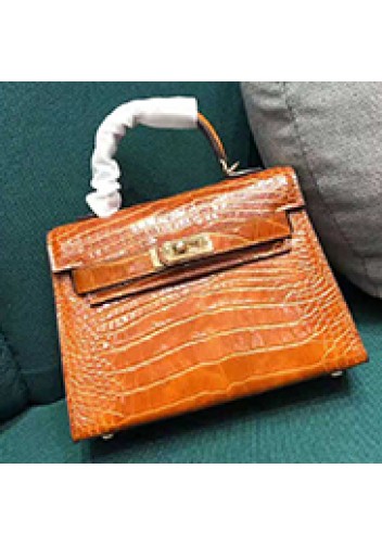 Tiger Lyly Garbo Leather Croc Effect Mini Bag 20CM Orange