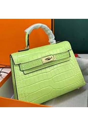 Tiger Lyly Garbo Croc Cowhide Leather Bag Green 9
