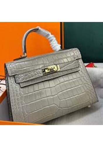 Tiger Lyly Garbo Croc Cowhide Leather Bag Grey 9