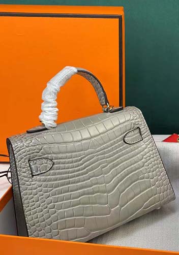 Tiger Lyly Garbo Croc Cowhide Leather Bag Grey 9