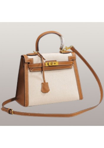 Tiger Lyly Garbo Leather With Canvas Bag Camel
