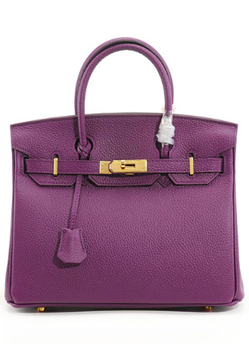 Tiger LyLy Brigitte Large Cowhide Leather Purple Gold Hardware