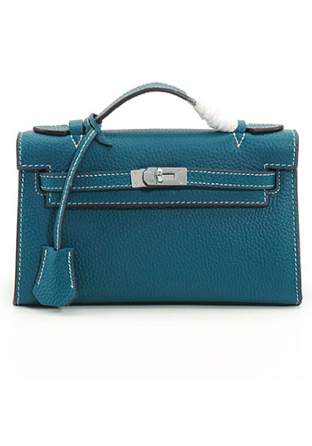 Tiger Lyly Garbo Litchi Leather Bag 9 Blue