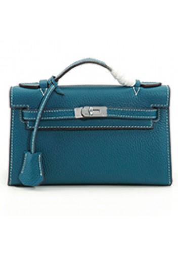 Tiger Lyly Garbo Litchi Leather Bag 9 Blue