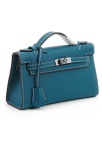 Tiger Lyly Garbo Litchi Leather Bag 9 Blue