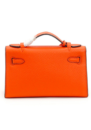 Tiger Lyly Garbo Litchi Leather Bag 9 Orange