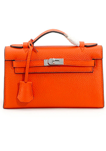 Tiger Lyly Garbo Litchi Leather Bag 9 Orange