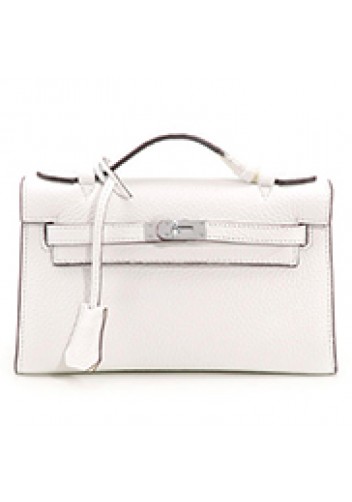 Tiger Lyly Garbo Litchi Leather Bag 9 White