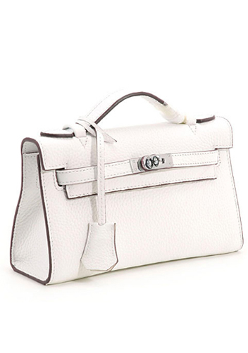 Tiger Lyly Garbo Litchi Leather Bag 9 White