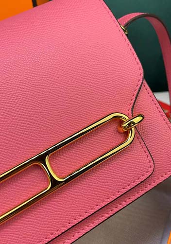 Tiger LyLy Zoe Palmprint Leather Shoulder Bag Hot Pink