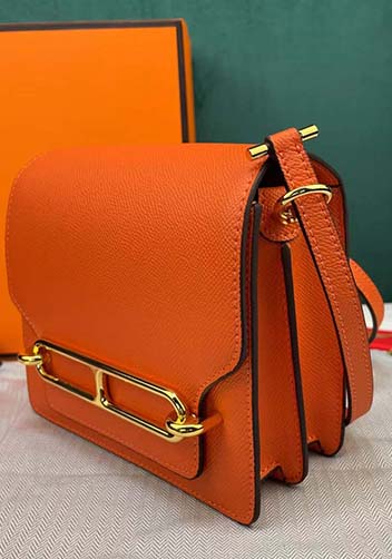 Tiger LyLy Zoe Palmprint Leather Shoulder Bag Orange